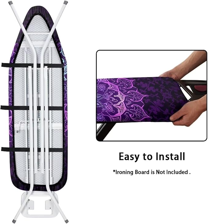 Home Ironing Board Cover, Boho Flower Heat Reflective Tie-Dye Ironing Board
