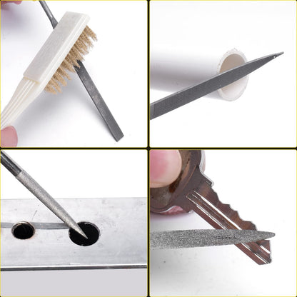 Topec 15PCS Small File Set, Needle Diamond Files, Jewlers Files & Steel Files with Metal Brush and Storage Bag, for Precision Metal File Work, Wood, Jewelry, DIY Carving Tool