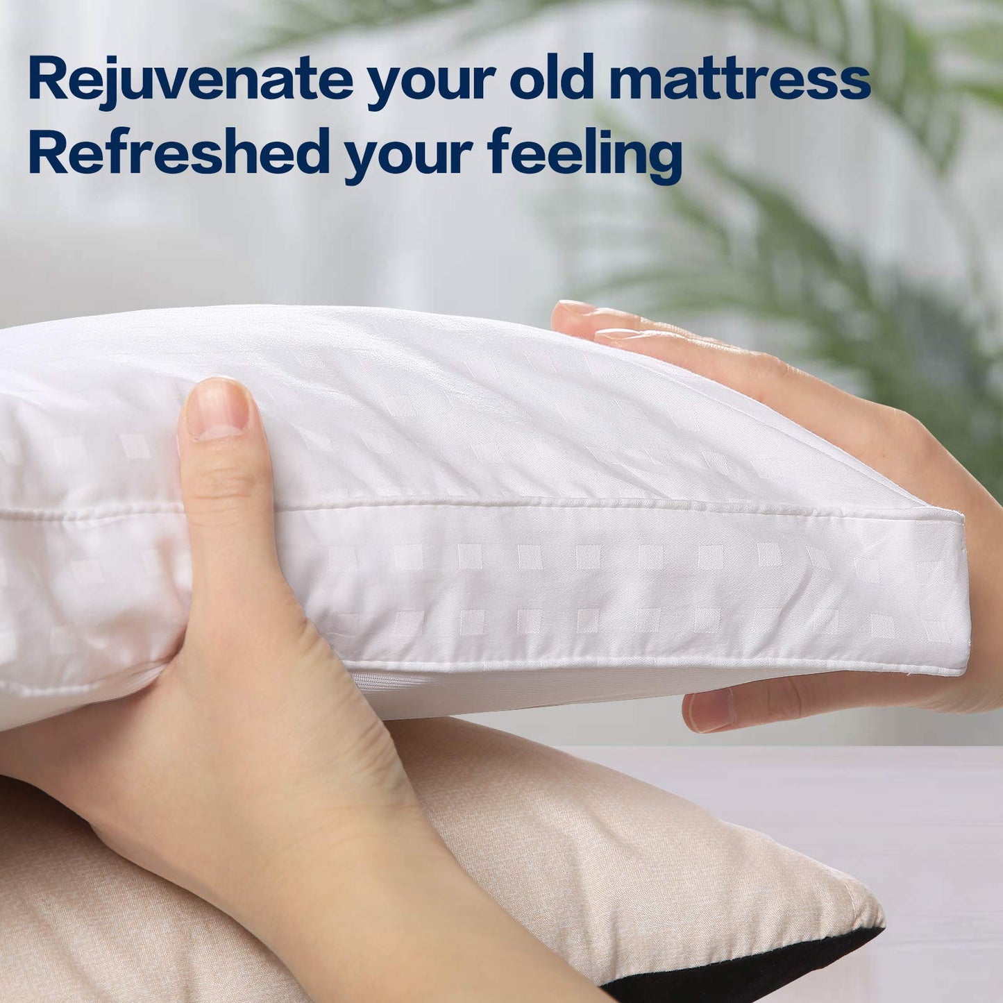 COHOME Queen Size Mattress Topper Extra Thick Cooling Mattress Pad 400TC Cotton Top Plush Down Alternative Fill Pillow Top Mattress Cover with 8-21 Inch Deep Pocket (60x80 Inches, White-Classic)