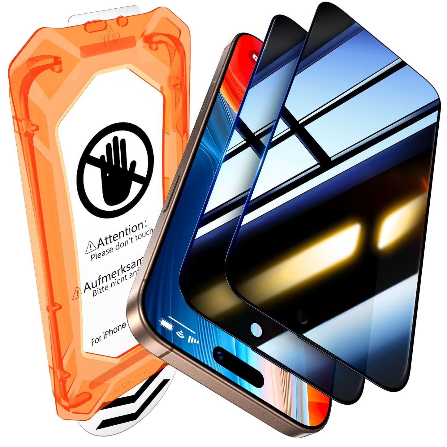 UniqueMe for iPhone 16 Pro Screen Protector - [Military Grade Shatterproof & 9H+ Hardness] Screen Protector 16 Pro Tempered Glass Full Coverage Protection, Easy Installation, 2 Packs