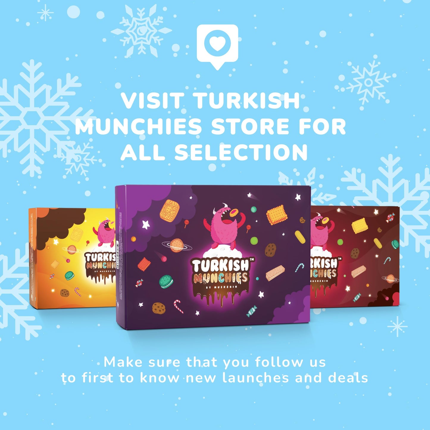Midi International Snack Box | Premium Exotic Foreign Snacks | Unique Snack Food Gifts Included | Light Blue Space Theme | Candies from Around the World | 12 Full-Size + 1 Bonus Snacks
