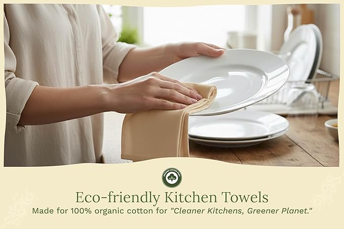 Organic Cotton Beige Flour Sack Towels