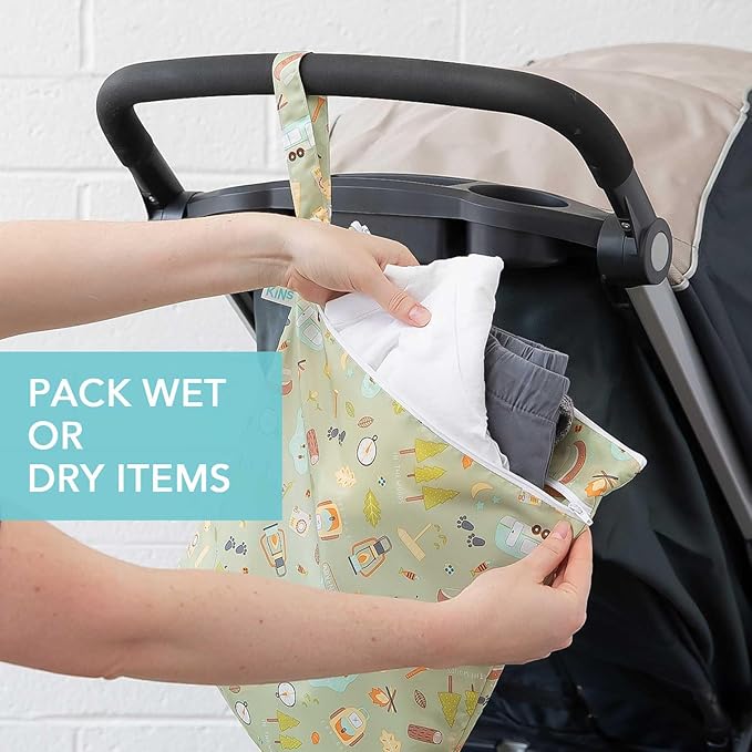 Bumkins Waterproof Wet Dry Bag for Baby, Swim Suit, Cloth Diapers, Pump Parts