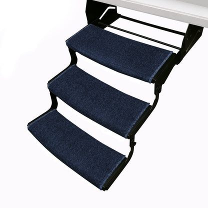 Prest-O-Fit 3-Pack 2-4048 Wraparound Radius RV Step Rug Imperial Blue 22 in. Wide