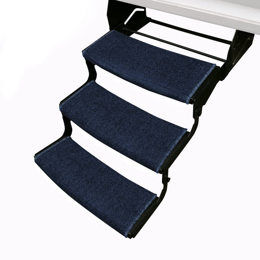 Prest-O-Fit 3-Pack 2-4048 Wraparound Radius RV Step Rug Imperial Blue 22 in. Wide