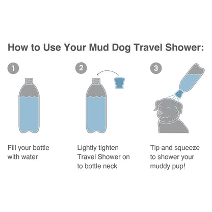 Kurgo Mud Dog Travel Shower, Works with any 2 Litre Water Bottle