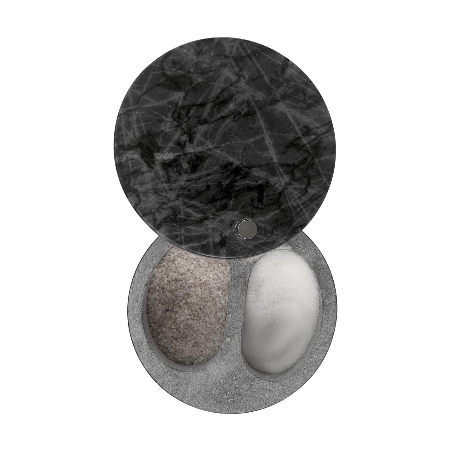 Fox Run Black Marble Double Salt Cellar Black 4” x 4” x 2.5”