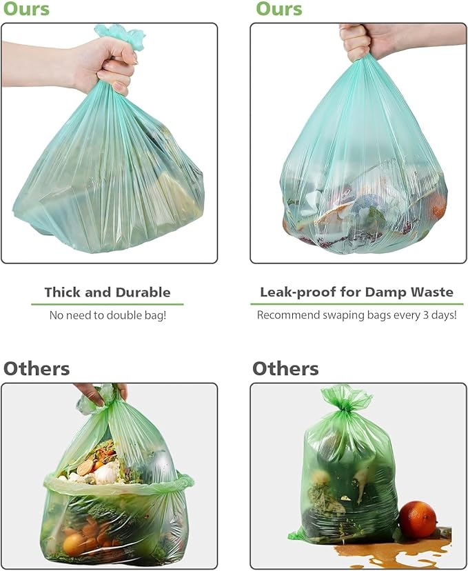 Biodegradable 8 Gallon Trash Bags, AYOTEE Garbage Bags 8 gallon, Compostable