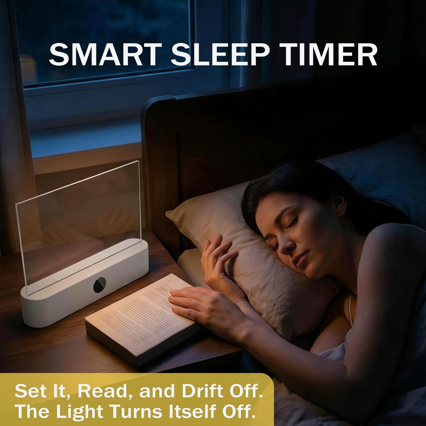 Book Lights for Reading at Night LED Rechargeable Lamp for Full Page Books in Bed Portable Flat Panel Bookmark Light Lovers Gifts Booklights Luz Para Leer Libros De Noche Lámpara En La Cama (White)
