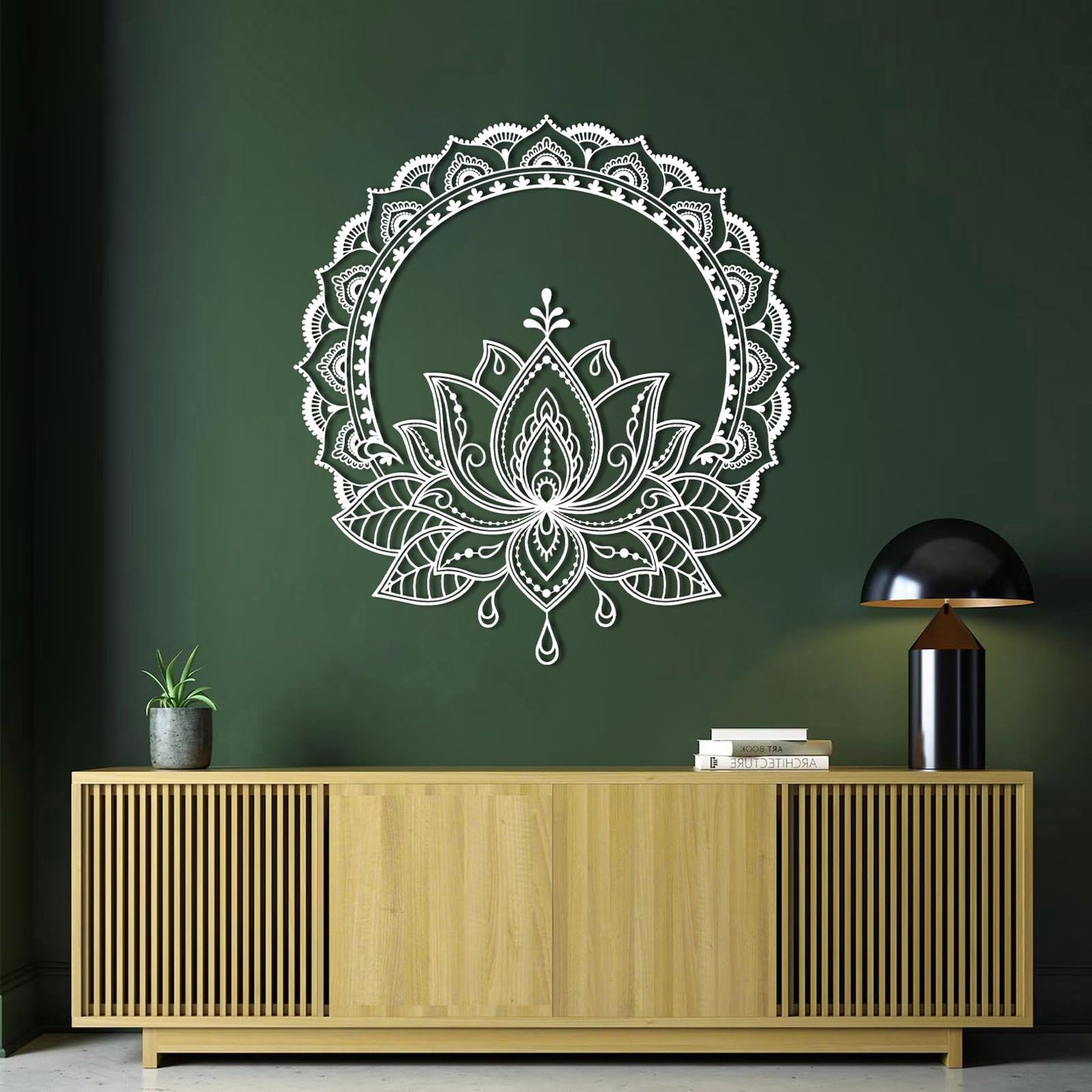kawazu Mandala Lotus Flower Metal Wall Decor, Lotus Flower Metal Wall Art, Mandala Wall Decor, Flowers Art, Spiritual Home Decoration for Yoga Meditation Room (Gold, 19"x17"/47x43cm)