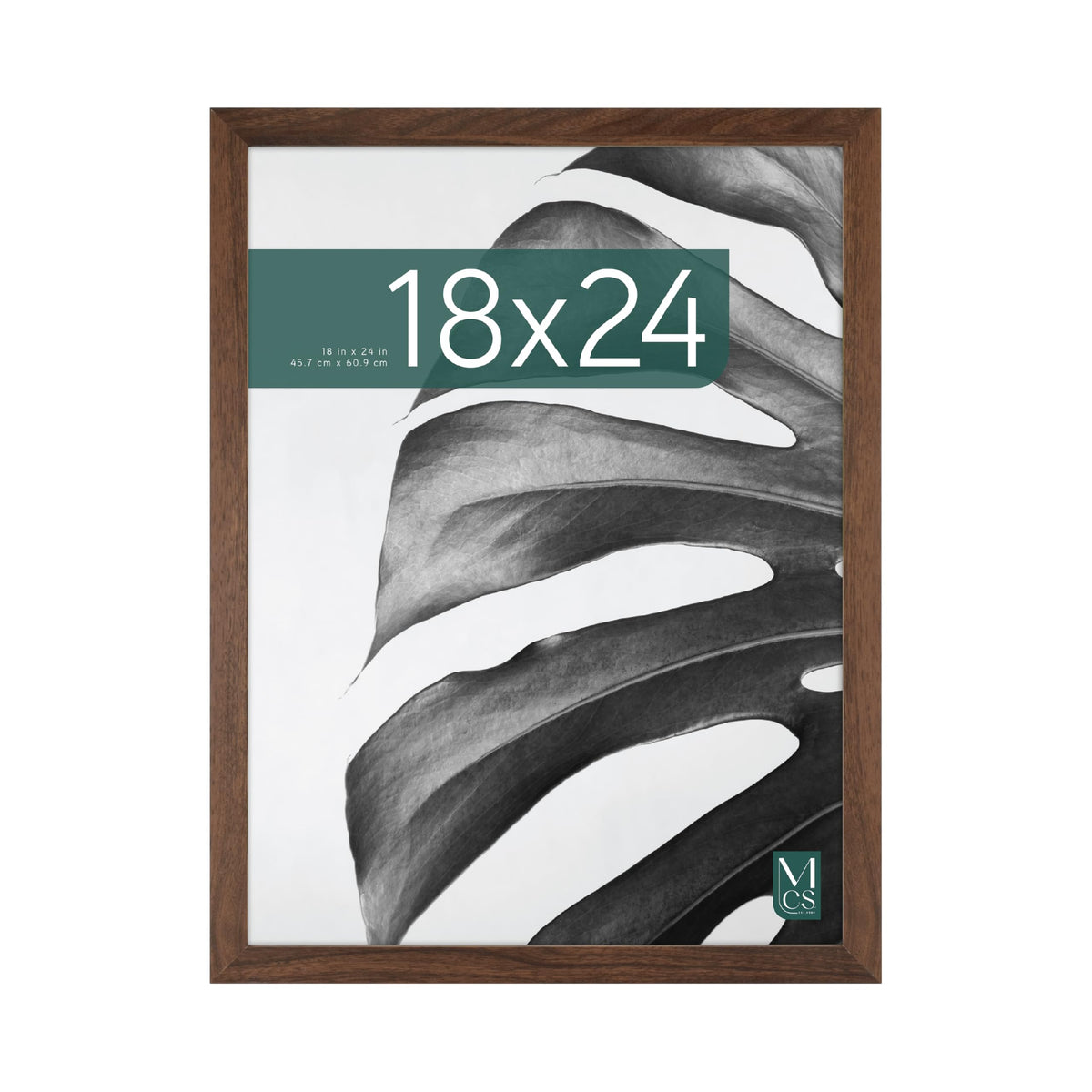 MCS Studio Gallery 18x24 Poster Frame Walnut Woodgrain Engineered Wood, Vertical & Horizontal Wall Hanging Large Picture Frame for Photos, Posters & Art Prints (1-Pack)