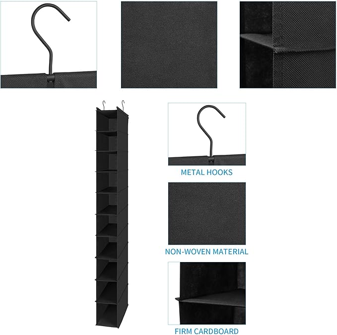 MAX Houser 10-Shelf Hanging Shoe Shelf Organizer, Hanging Shoe Storage