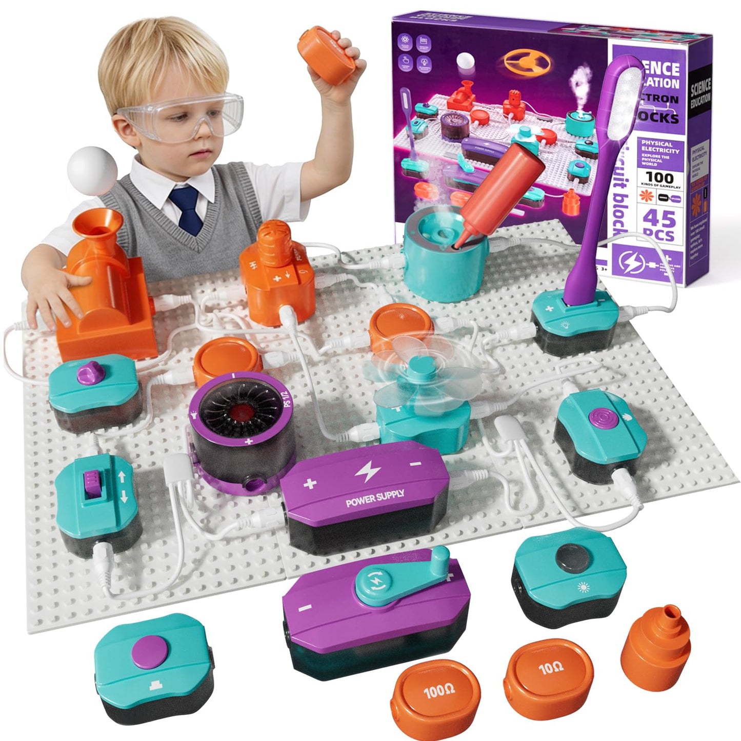 STEM Science Kits for Kids, Electronics Exploration Kit for Kids, 450+ Projects, 45 Parts Circuit Kit, Educational STEM Toys Christmas Birthday Gift for Kids Boys Girls Ages 5 6 7 8 9 10 11 12