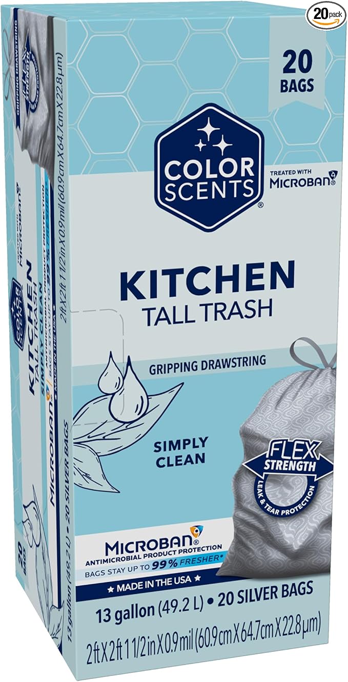 Color Scents Tall Kitchen Trash Bags