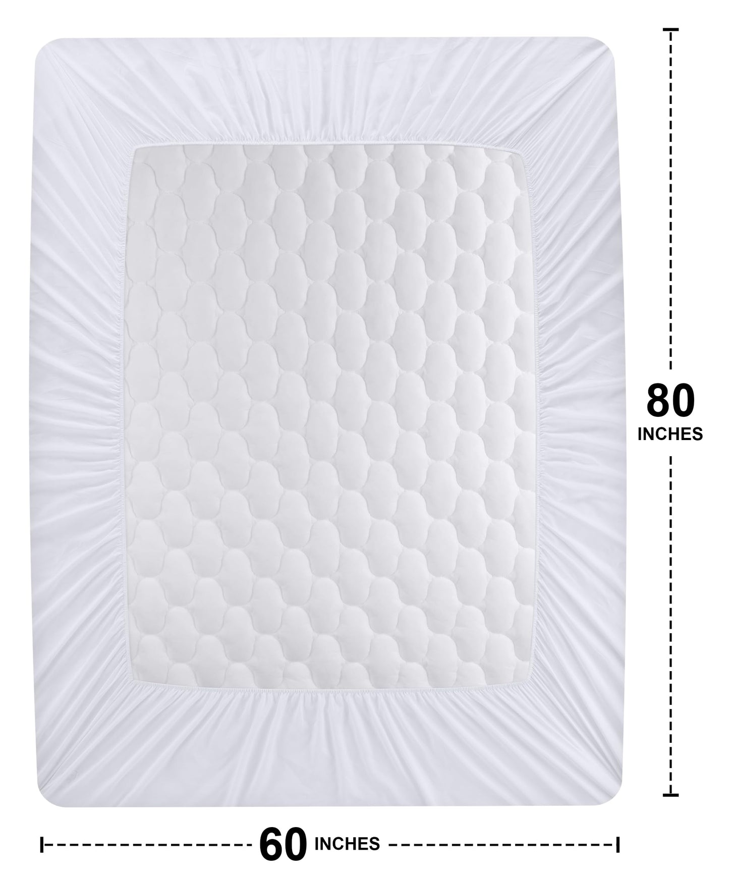 Utopia Bedding Waterproof Mattress Protector, Queen Mattress Pad, Noiseless Quilted Fitted Cover with Deep Pocket Stretches up to 16 Inches (White)