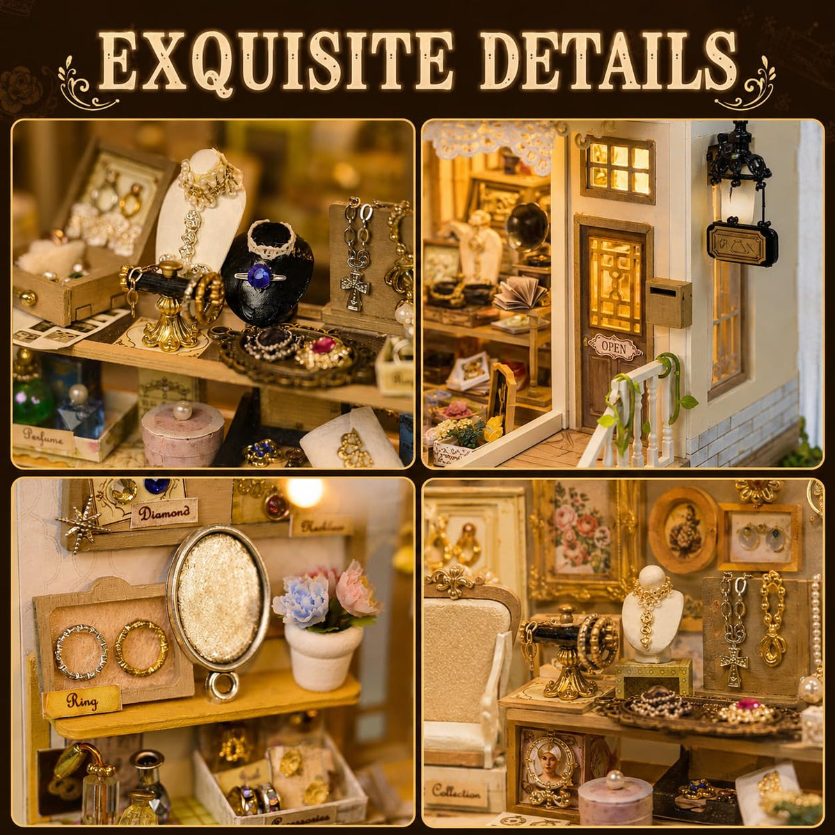 Spilay DIY Miniature House Kit for Adults, Miniature Dollhouse Kit