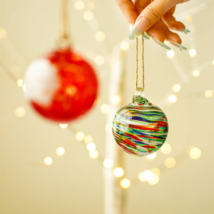 6pcs Hand-Blown Glass Christmas Ornaments Balls Hanging Glass Balls Witches Ball Gazing Ball for Home Window Outdoor Garden Patio Xmas Tree Décor