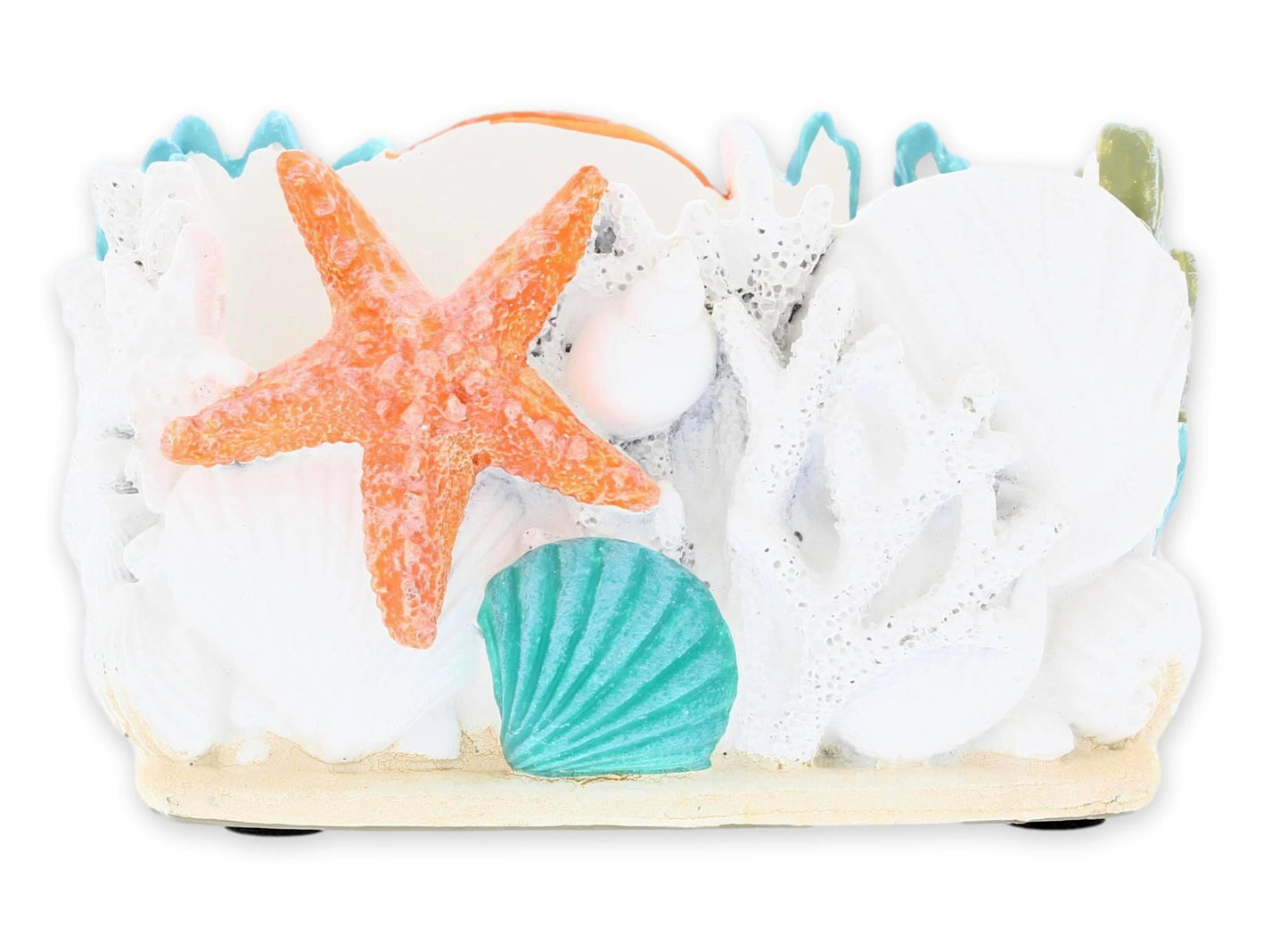 The Bridge Collection Decorative Coral Salt And Pepper Shaker Holder With Shakers Included - Coastal Kitchen Table Accent For Ocean Or Beach Theme - Seaside Kitchen Decor For Beach House