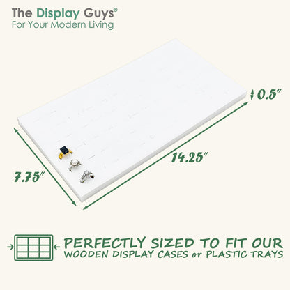 TheDisplayGuys For Your Modern Living 2-Pack 72-Ring Holders Leatherette Foam Padding Jewelry Inserts - Tray/Case Liners - Retail Display, Storage (White) by The Display Guys