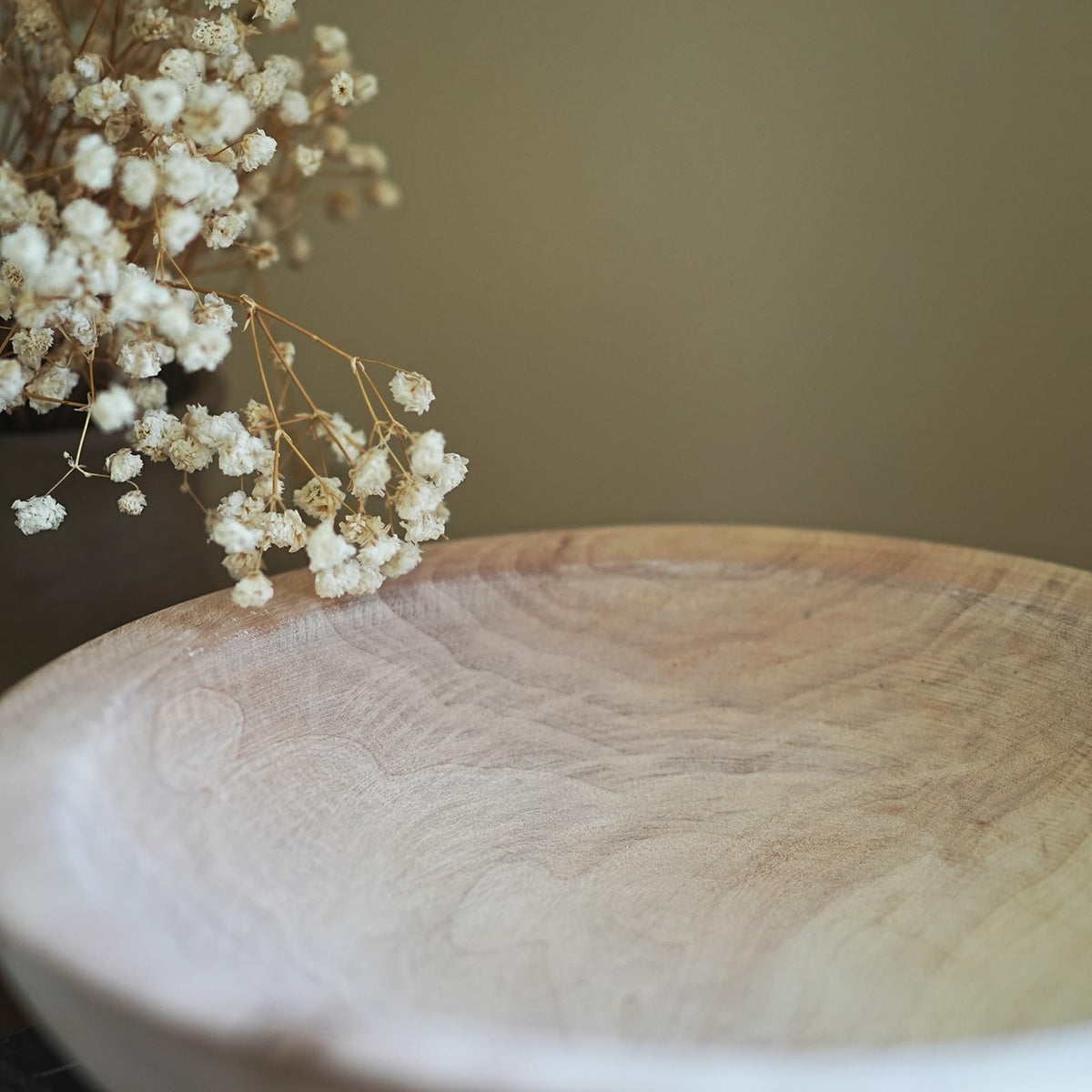 RUIRUICO Wooden Decorative Bowl, Farmhouse Centerpiece (Natural)