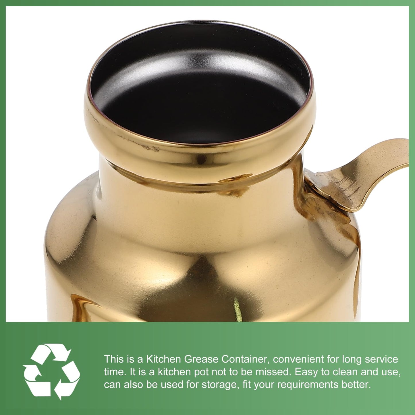 1pcs Olive Oil Dispensers Bottle: Stainless Steel Large Oil Storage Container Metal Grease Container Kitchen Grease Pot Great for Kitchen Cooking BBQ(11OZ)
