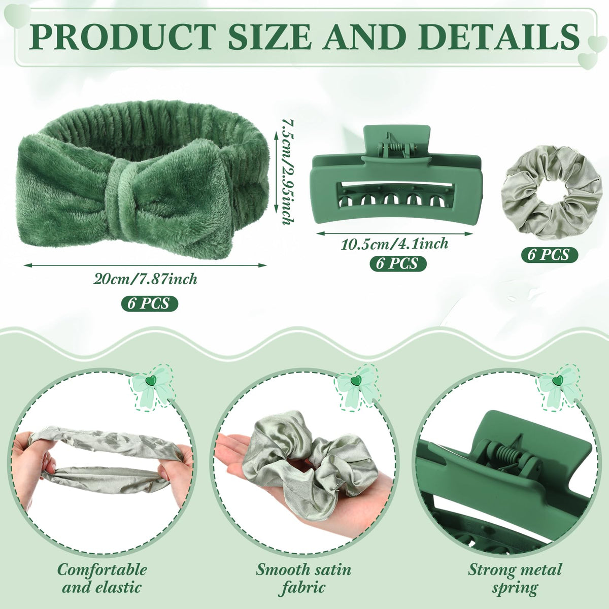 Suncalla 30 Pcs Spa Party Bridesmaid Proposal Gifts Wedding Bridal Party Favor Bridal Bracelet Jewelry Boxes Hair Clip Scrunchies Headband Knot for Graduation Gift(Sage Green)