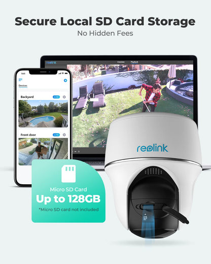 REOLINK First 4K Solar Security Cameras Wireless Outdoor, Argus PT Ultra+ 3W Solar Panel, 360° Pan Tilt Auto-Tracking, 8MP Color Night Vision, 2.4/5 GHz Wi-Fi 6, No Monthly Fee, Home Hub Compatible