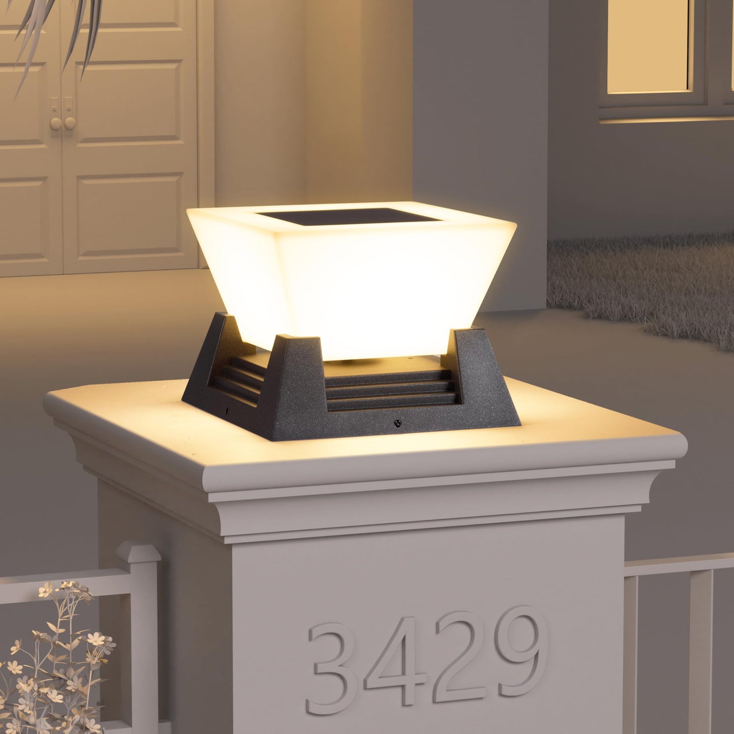 ZRJJMLAN Outdoor Post Lights, 11" Hard Wired Pillar Light, IP54 Waterproof Column Lamp E26 LED Bulb Modern Fence Deck Lantern 3000K Outside Landscape Lighting for Patio Garden Backyard Gate Decoration