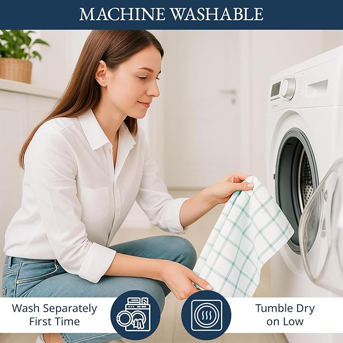 LANE LINEN Cotton Kitchen Towels and Dish Cloths Set, Quick-Drying Dish Towel