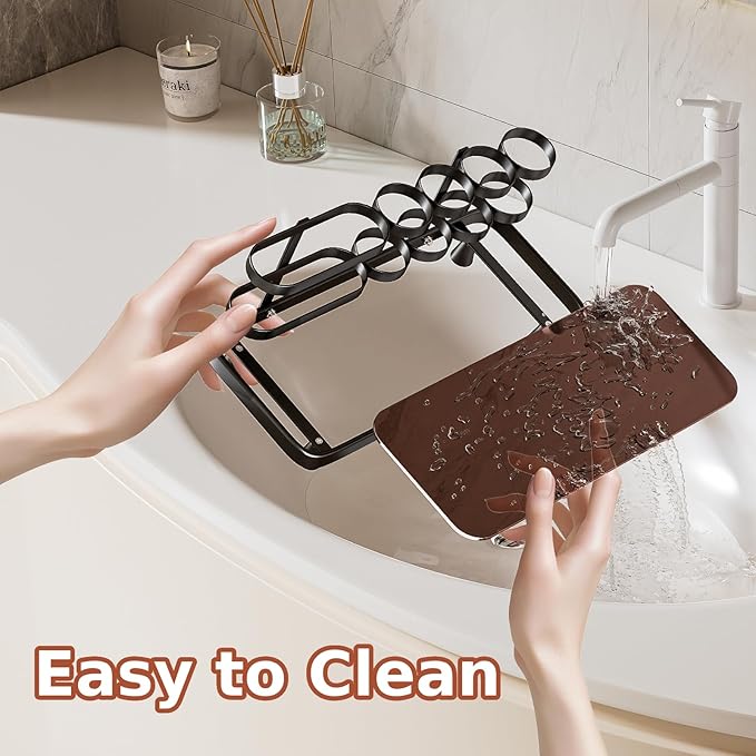 Electric Toothbrush Holder for Bathroom Countertop 5 Metal Slots Toothpaste
