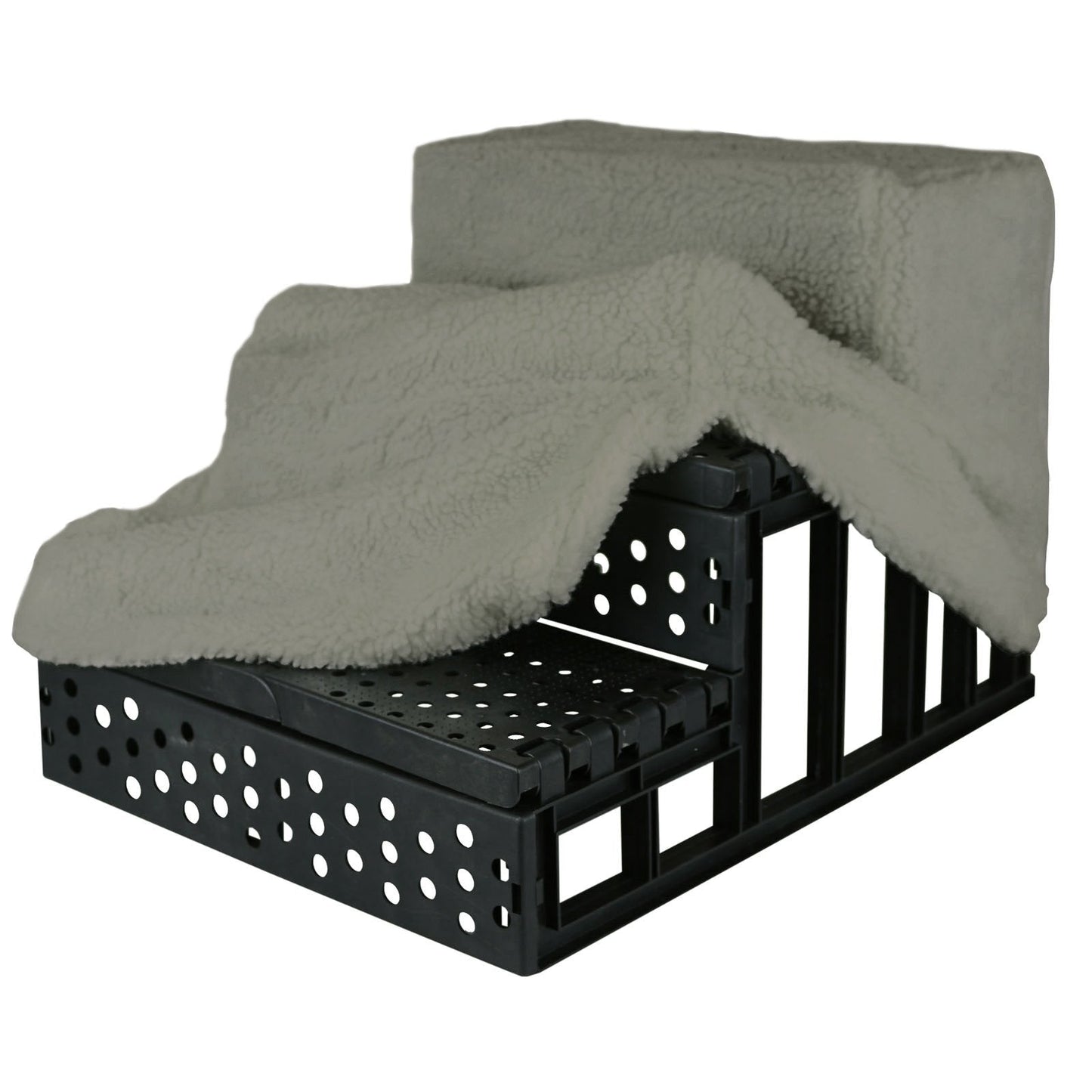 Me and My Easy Climb Fleece Covered Pet Stairs - Grey