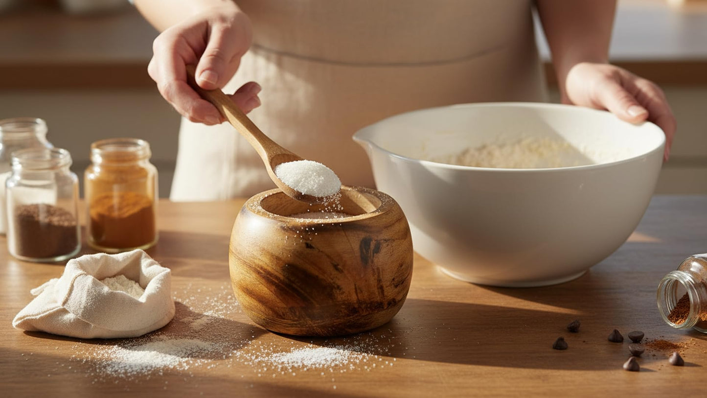 Decorative Rustic Wooden Sugar Bowl & Spoon With Lid Wide Mouth Candy Treat Jar Spice Jar Holder Condiment Nuts Serving Bowl Pot Salt Spice Herb Loose Leaf Tea Storage Container Novelty Home & Kitchen