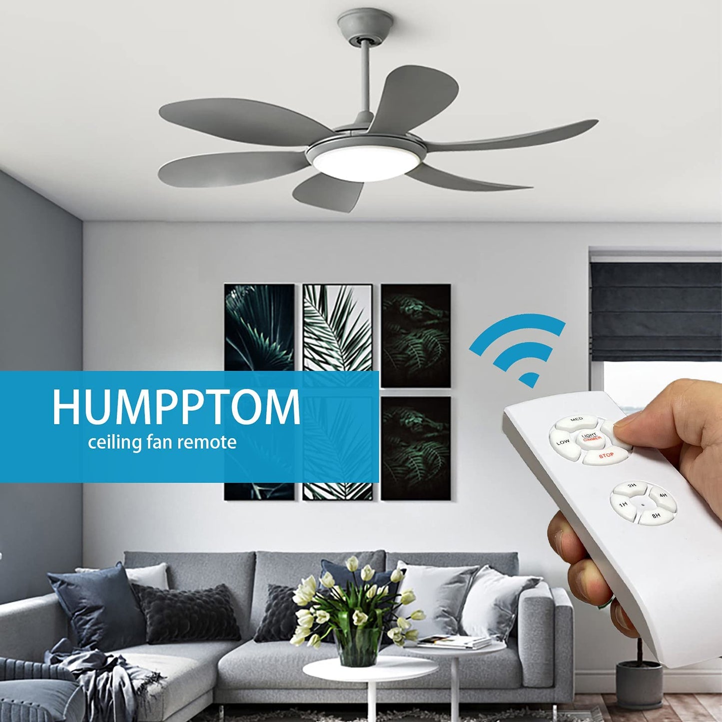 Universal Smart WiFi Ceiling Fan Remote Control Kit, Compatible with Alexa, Google Assistant and Smart Life App, No Hub Required DIMMER