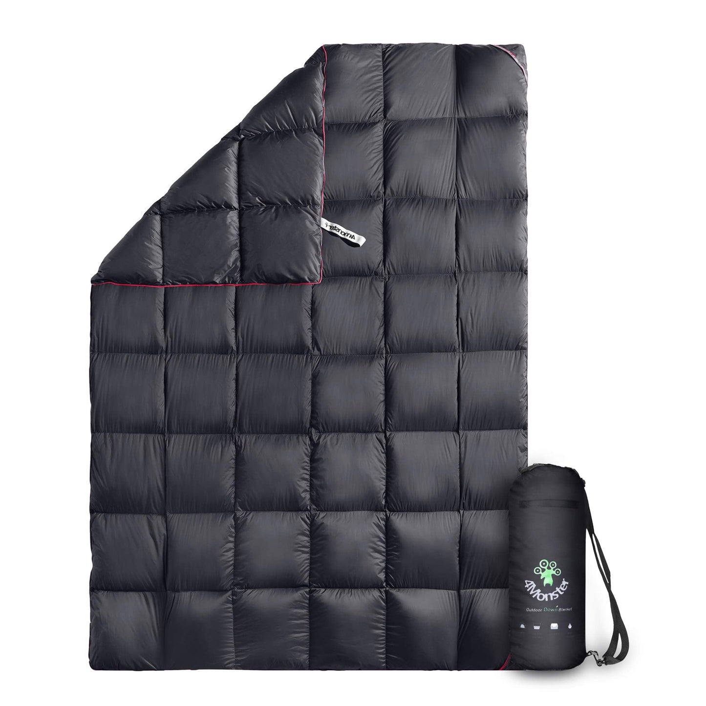 4Monster Down Camping Blanket - Outdoor Travel Quilt Puffy 650 Fill, Packable, Lightweight,Wind & Waterproof | Ideal for Stadium, Backpacking, Camping, Travel, Picnics, Beach and Hiking