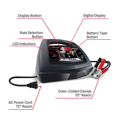 Schumacher Electric 6V / 12V Battery Charger & Engine Starter - Fully Automatic Battery Maintainer & Charger for AGM & Standard Batteries - SC1308