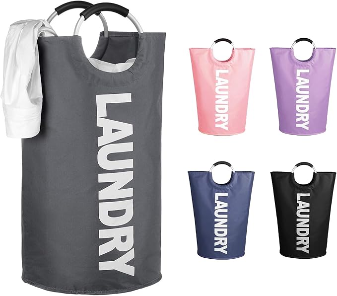 WOOHA 125L Large laundry basket, Collapsible laundry hamper, Tall Clothes