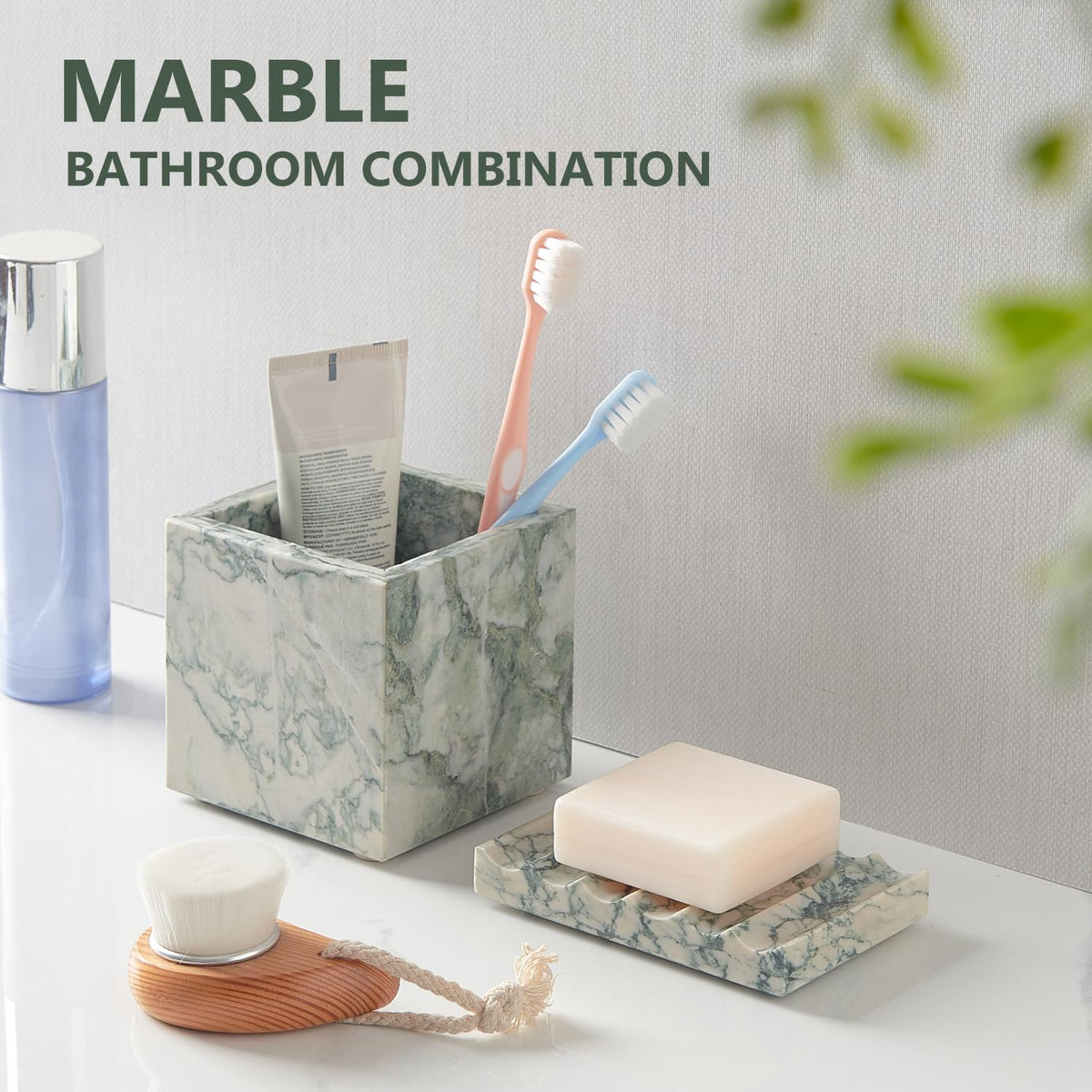 Real Luxurious Natural Marble Soap Dish for Shower,soap Dish for Bathroom,Non-Ceramic/Non-Resin Stone soap Tray（Cyan Green）