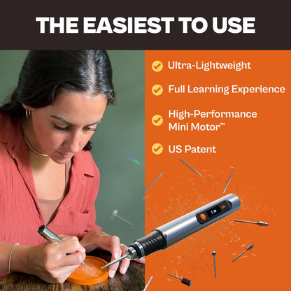 Resparked Customizer Engraving Pen (Formerly Culiau): Ultimate Cordless Portable Tool for Artists & DIYers - Engrave 50+ Surfaces - Beginner Friendly - Rechargeable - Free 30 Bits & Mastery Guide