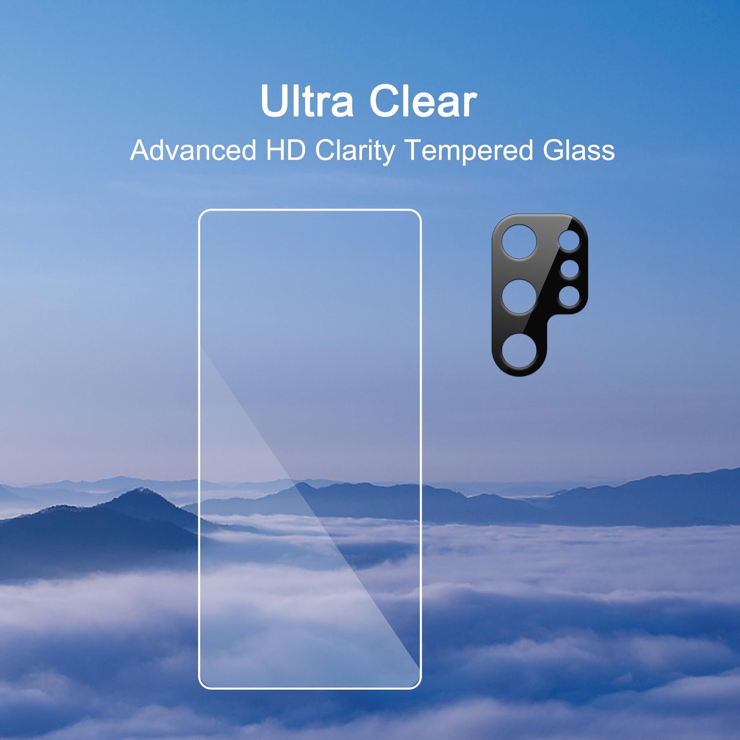 Ailun Screen Protector for Galaxy S22+/S22 Plus 5G 6.6 Inch Display 3Pack + 3Pack Camera Lens Tempered Glass Fingerprint Unlock 0.25mm Clear Anti-Scratch Case Friendly [Not For S22 Ultra]