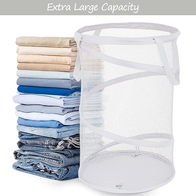 BATTOO Large Collapsible Laundry Basket Foldable Mesh Pop Up Hamper