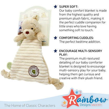 WINNIE THE POOH Rainbow Designs - Hundred Acre Wood - Baby Comfort Blanket, 200 g,RBD-TOY44
