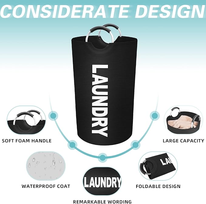 StorageRight 75L Large Laundry Basket, Laundry Hamper, Dirty Clothes Hamper
