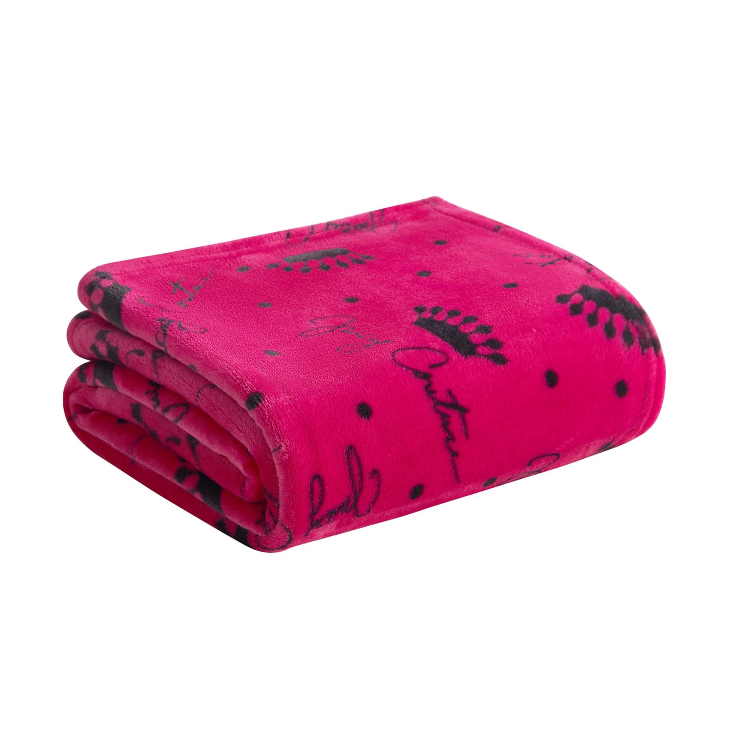 Juicy Couture Luxurious Throw Blanket for Couch - 50” x 70” Inches - Crown Royal Blanket - Plush & Cozy Throw Blanket - Decorative Blankets for Sofas, Throws for Chairs, and Beds – Hot Pink