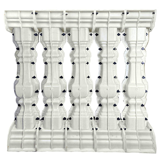 DIYUNIMOULD 5PCS 35.4Inch Height Upgraded Thickened Reusable Concrete Balcony Casting Mold - Heavy Duty ABS Forms for Pillar Balustrade (Square Gourd)