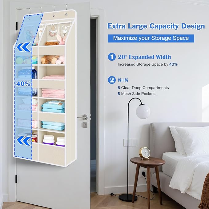 Univivi 5-Shelf Fabric Door Storage Over Door Hanging Organizer