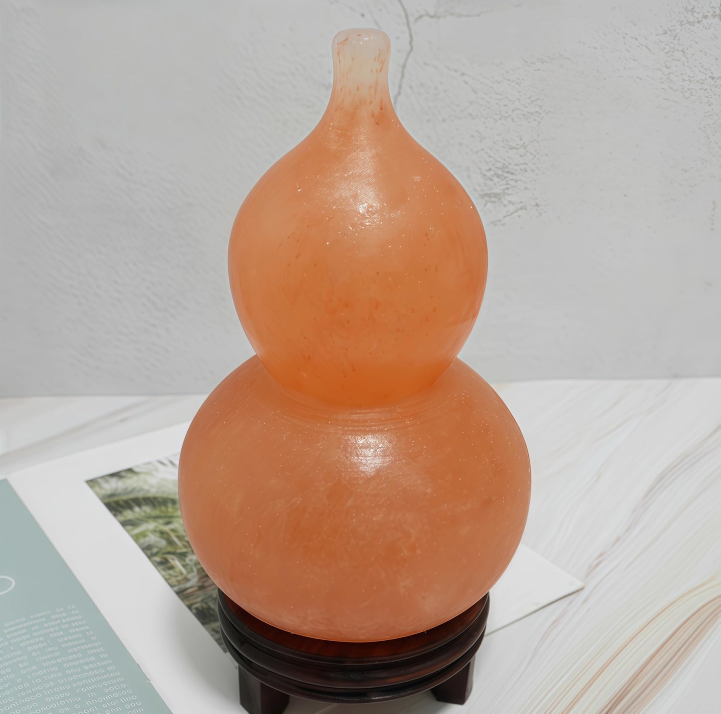 Top Himalayan Salt Lamp, Wu Lou Hu Lu Gourd, Hu Lou Cucurbit, HuLu, Feng Shui Statue, Feng Shui Decor & Gifts for Home, Chinese Decor & Gifts, Chinese New Year, Bring Good Luck, Healthy, Wealth