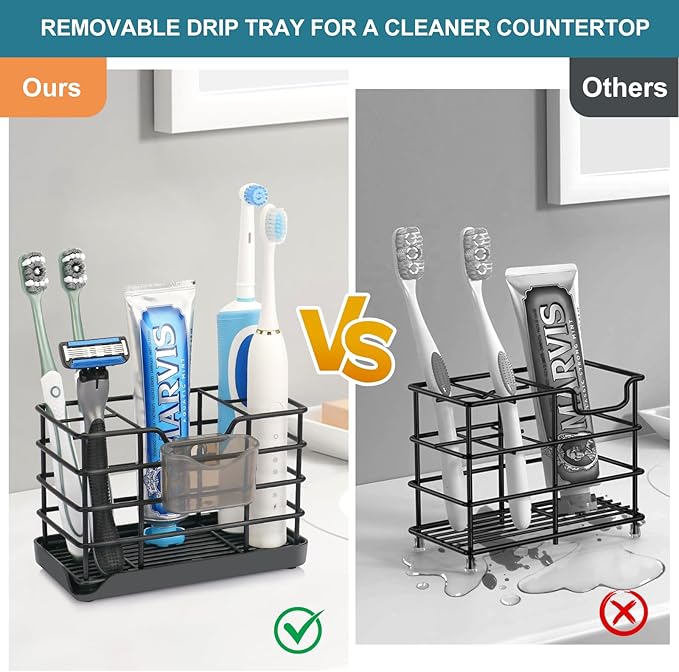 Toothbrush Holders for Bathrooms, Stainless Steel Bathroom Toothbrush Holder