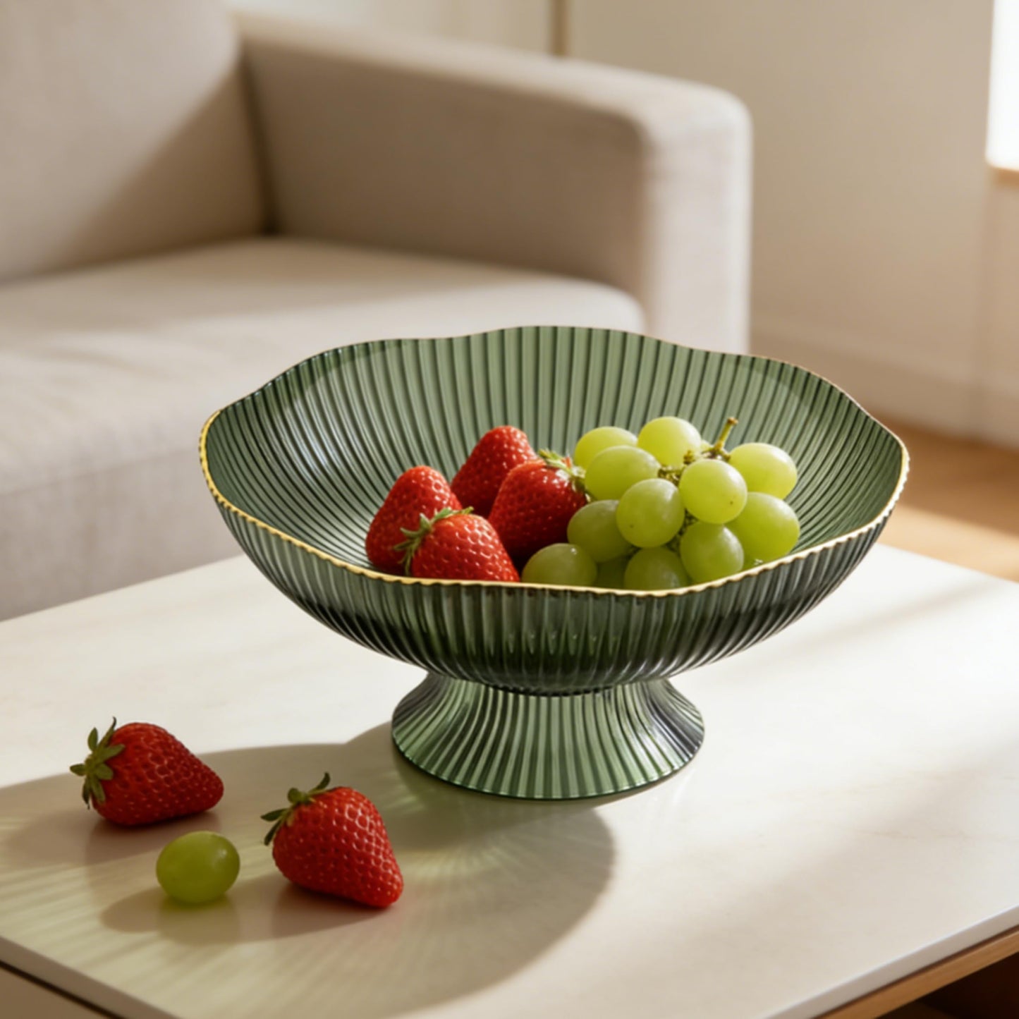 CXYNDFA Cute Fruit Bowl - Decorative Plastic Bowls for Kitchen & Dining Table, Versatile Centerpiece Display for Fruits, Snacks, Home Decor