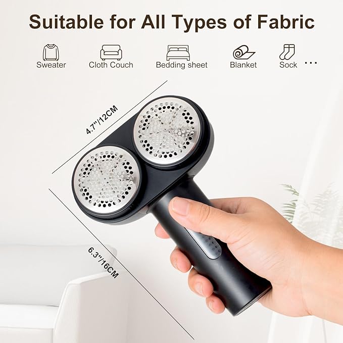 Fabric Shaver, Handzee Electric Lint Shaver, Dual Motor Sweater Shaver