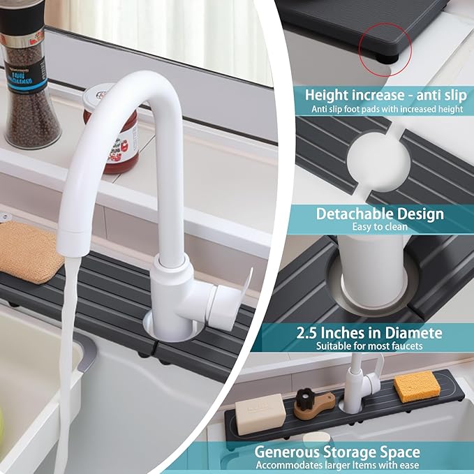 Fast Drying Stone Faucet Mat for Kitchen Sink